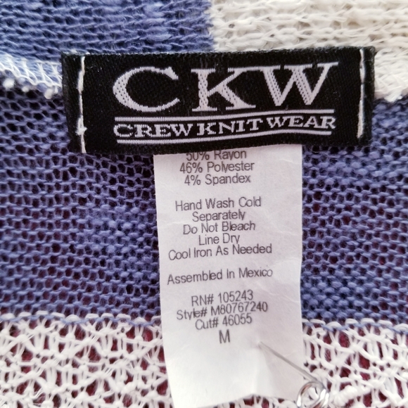 CKW Light Weight Blue/Cream Women's Cardigan - Picture 5 of 5